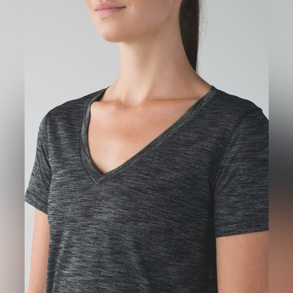 Lululemon What The Sport Tee ~ Heathered Black ~ size 6 - Picture 5 of 11